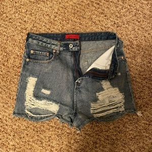 American Threads SignatureB Highwaisted Jean shorts